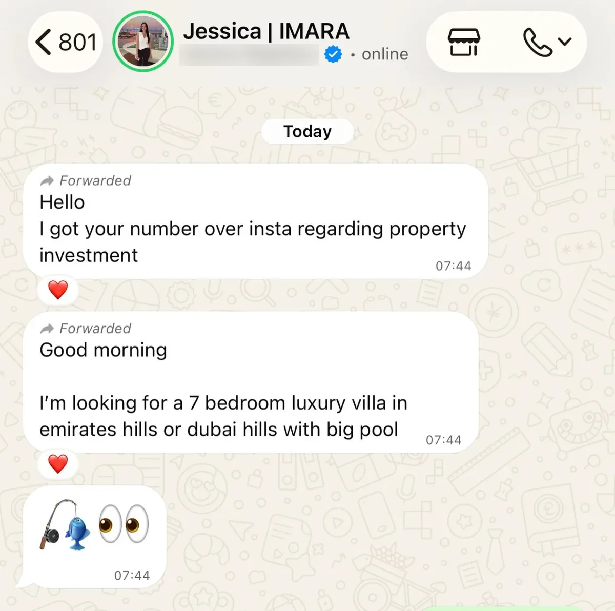 Instagram lead — 7-bed luxury villa in Emirates Hills