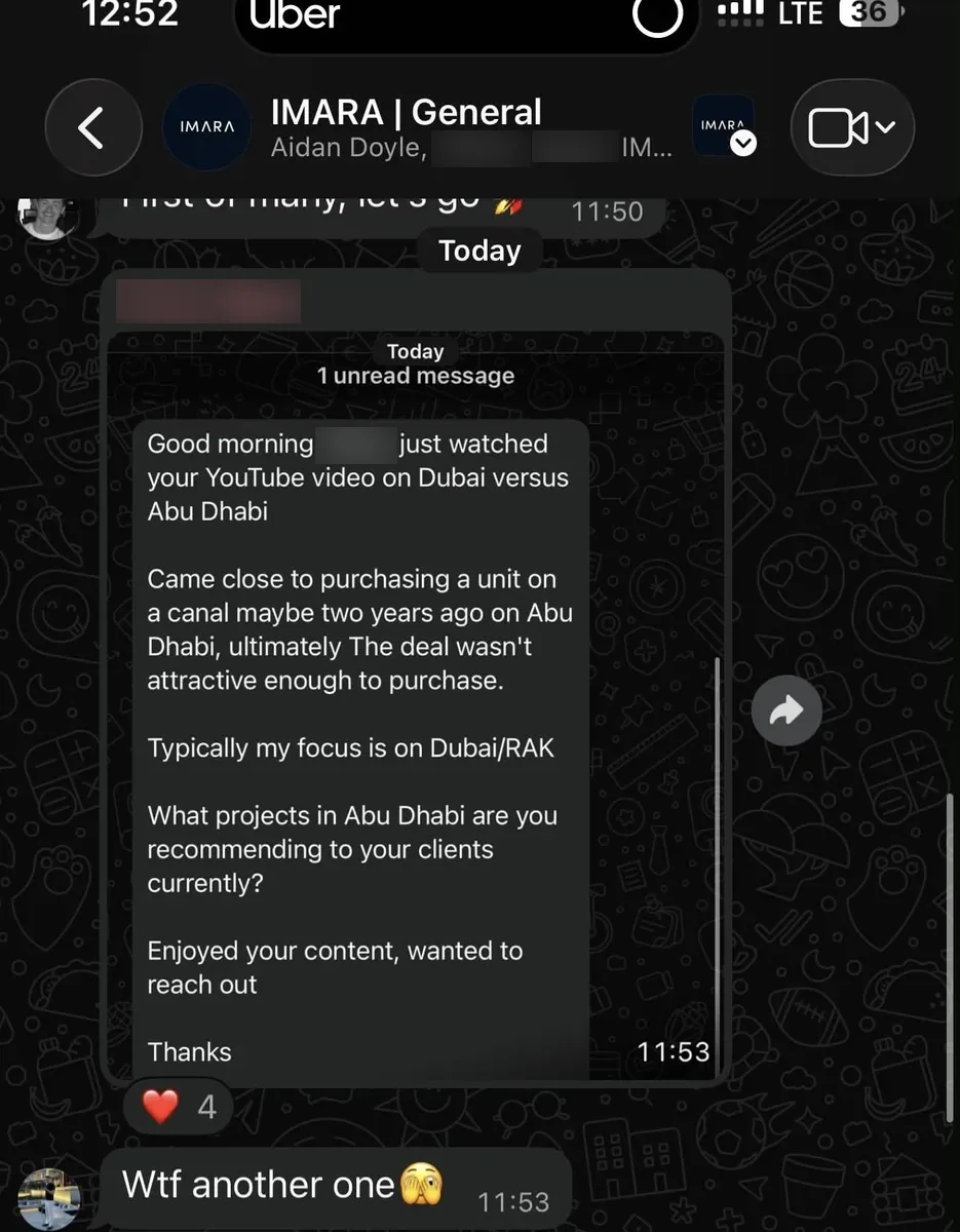 YouTube viewer reaching out after watching a video