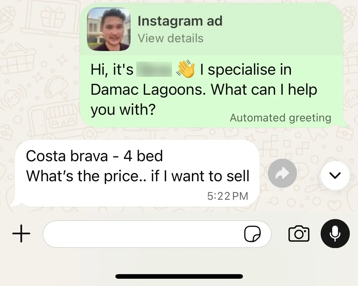 Instagram ad lead — Costa Brava 4-bed seller enquiry